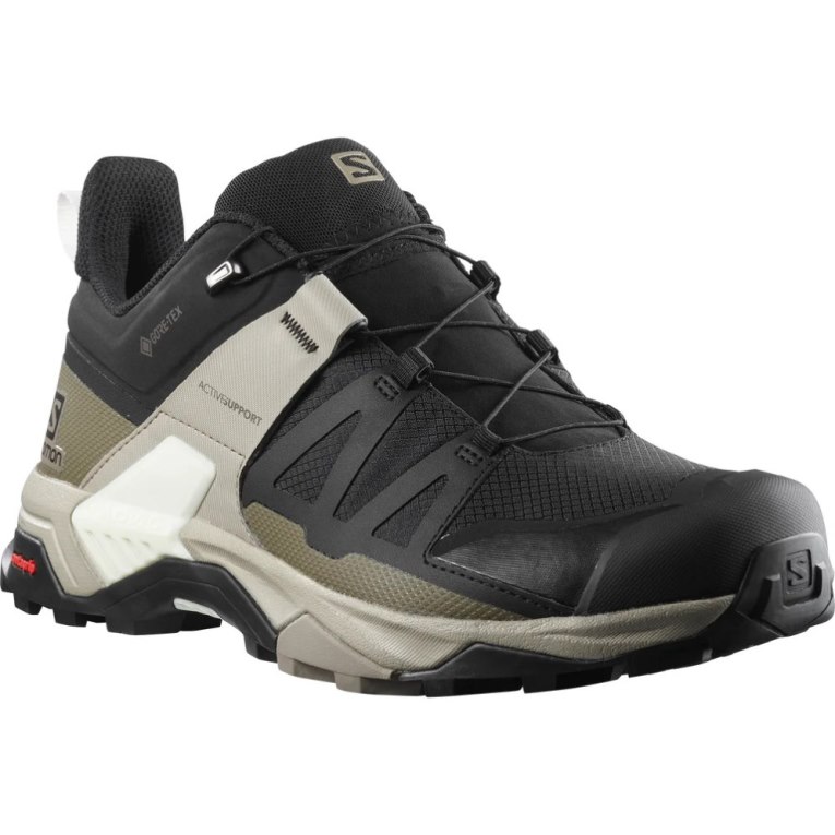 Black / Olive Salomon X Ultra 4 GTX Men's Hiking Shoes | PH 36785M